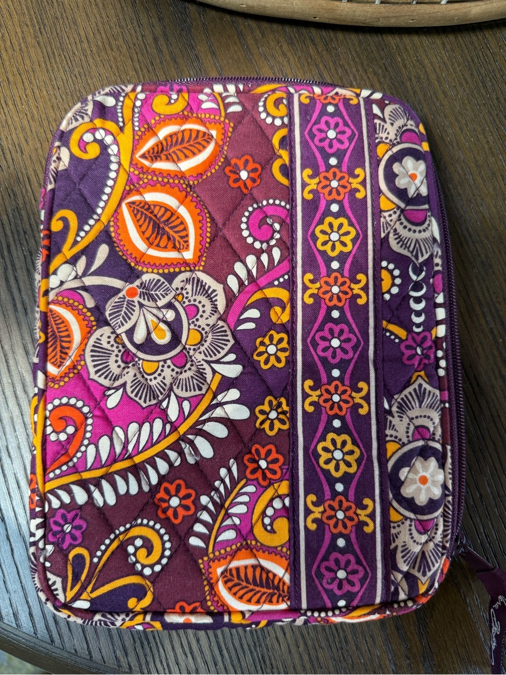 Quilted Purple Floral Travel Organizer Bag